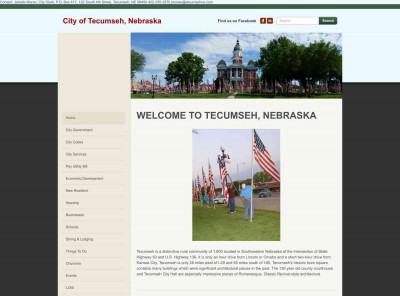 City of Tecumseh, Nebraska - Home City of Tecumseh, Nebraska - Home