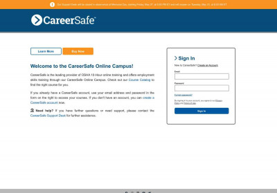 CareerSafe Campus :: Sign In CareerSafe Campus :: Sign In
