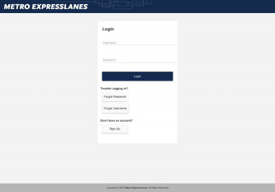 Metro ExpressLanes: Login Metro ExpressLanes: Login
