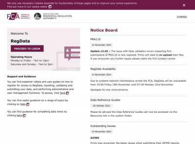 FCA RegData : Login FCA RegData : Login