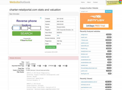 Charter-retailportal : Log In Website stats and valuation Charter-retailportal : Log In Website stats and valuation