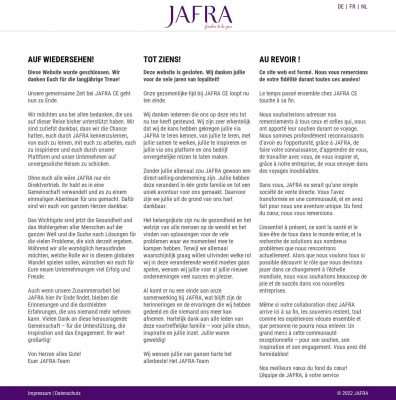 Willkommen bei My JAFRA Willkommen bei My JAFRA