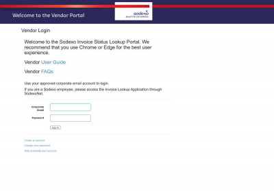 Vendor Login - Sodexo Portal Vendor Login - Sodexo Portal