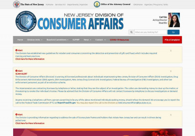 New Jersey Division of Consumer Affairs New Jersey Division of Consumer Affairs