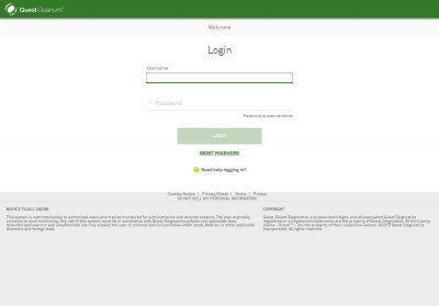 Quest Diagnostics Authentication Service - Login Quest Diagnostics Authentication Service - Login