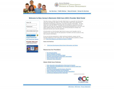 New Jersey's Electronic Child Care (ECC) Provider Web ... New Jersey's Electronic Child Care (ECC) Provider Web ...