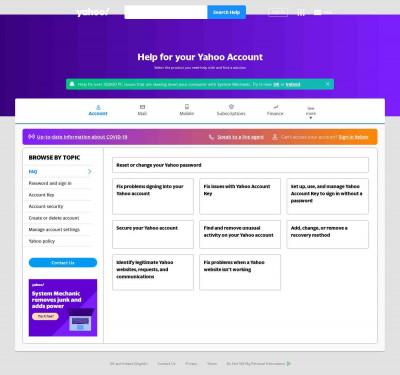 Help for your Sky Yahoo Account Help for your Sky Yahoo Account
