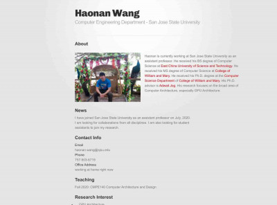 Haonan Wang | Computer Engineering Department - San ... Haonan Wang | Computer Engineering Department - San ...