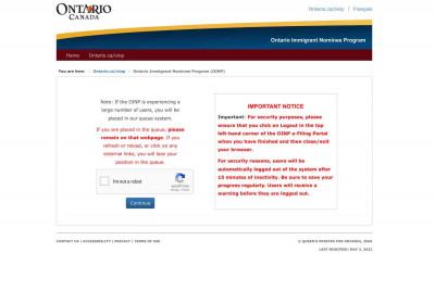 OINP — Captcha OINP — Captcha
