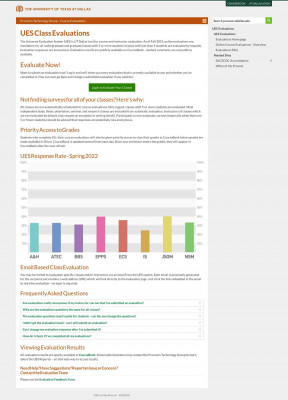Instructor Overview - UES Class Evaluations Instructor Overview - UES Class Evaluations
