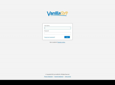 VanillaSoft Login page VanillaSoft Login page