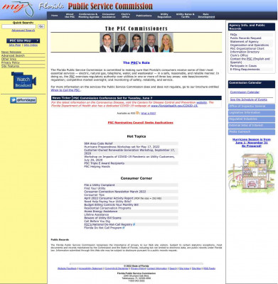 Florida Public Service Commission: Welcome to the PSC Web ... Florida Public Service Commission: Welcome to the PSC Web ...