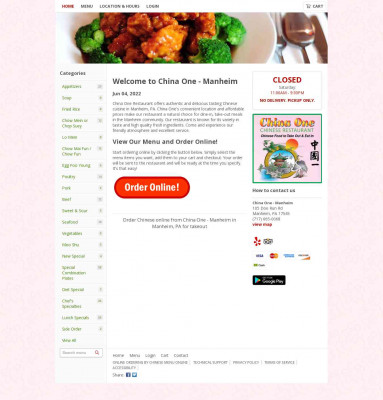Login | Chinese takeout - China One - Manheim in PA Login | Chinese takeout - China One - Manheim in PA