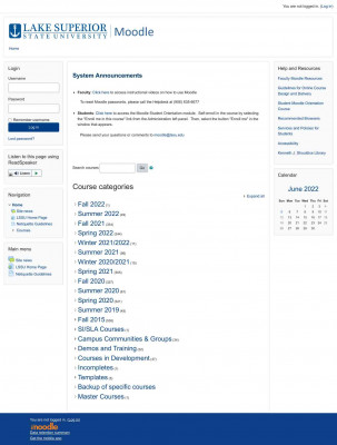 Welcome to the LSSU Moodle Learning Management System Welcome to the LSSU Moodle Learning Management System