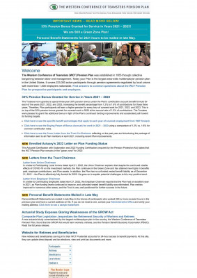 The Western Conference of Teamsters Pension Trust: Welcome The Western Conference of Teamsters Pension Trust: Welcome
