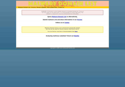 Malware Domain List Malware Domain List