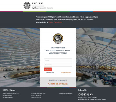 RAIC Syllabus: User account RAIC Syllabus: User account