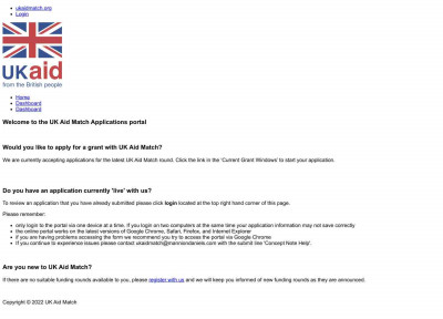 Login | UK Aid Match | Applications Login | UK Aid Match | Applications