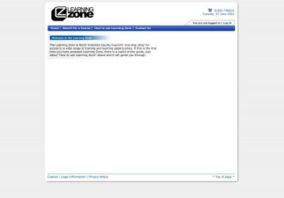 Log into the Learning Zone Log into the Learning Zone