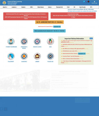 Student Login - School of Open Learning | Home :: SOL Student Login - School of Open Learning | Home :: SOL
