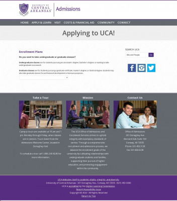 Welcome - Applying to UCA! Welcome - Applying to UCA!