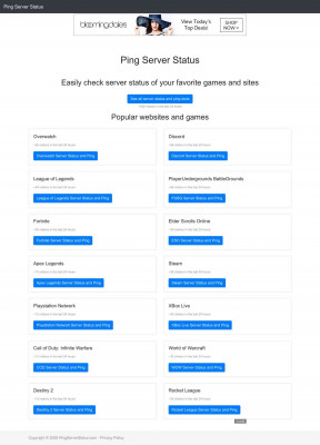 Planetside 2 Server Status and Ping Test Tool Planetside 2 Server Status and Ping Test Tool