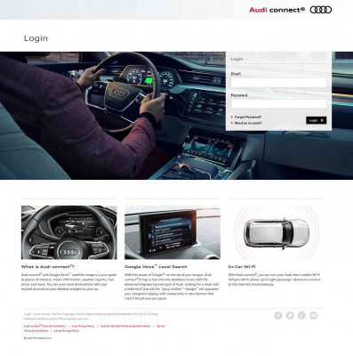 Audi connect: Login Audi connect: Login