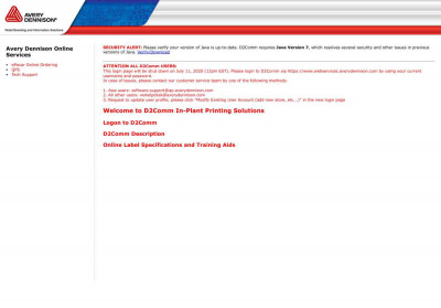 Avery Dennison Web Services Avery Dennison Web Services