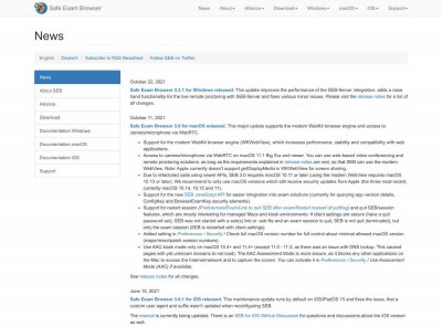 Safe Exam Browser - News Safe Exam Browser - News