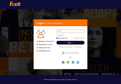 Login to Your Account - Foxit Login to Your Account - Foxit