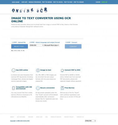 Free Online OCR - convert PDF to Word or Image to text Free Online OCR - convert PDF to Word or Image to text