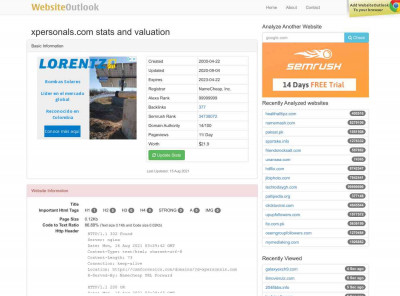 Xpersonals : Website stats and valuation Xpersonals : Website stats and valuation