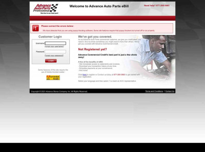 Need help? 877-280-5965 - Advance Auto Parts - eBill Login Need help? 877-280-5965 - Advance Auto Parts - eBill Login