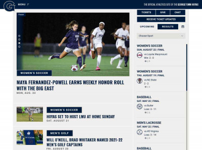 Georgetown University Athletics - Official Athletics Website Georgetown University Athletics - Official Athletics Website