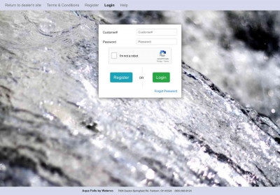 Secure Login - Aqua Falls by Waterco Secure Login - Aqua Falls by Waterco