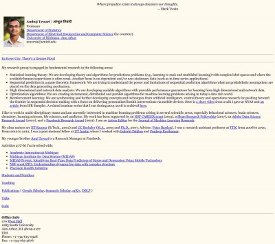 STATS 607A, Fall 2014 - Ambuj Tewari STATS 607A, Fall 2014 - Ambuj Tewari