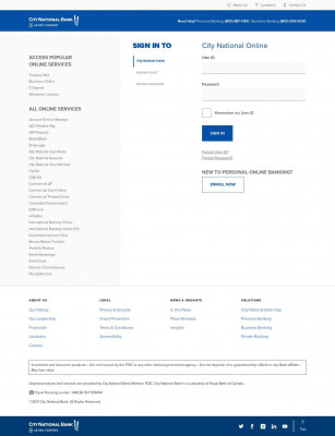 City National Online - Login Page City National Online - Login Page