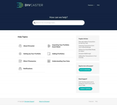 Setting Up Your Portfolio - Divcaster Support Setting Up Your Portfolio - Divcaster Support