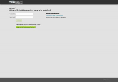 VMware SD-WAN Orchestrator by VeloCloud VMware SD-WAN Orchestrator by VeloCloud